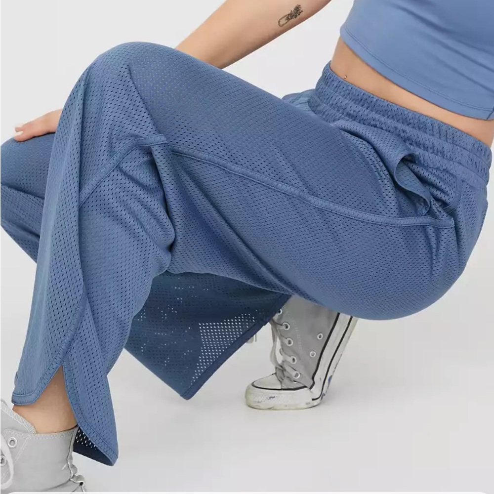AMERICAN Eagle Aerie Swish Mesh Wide Legged Track pants L